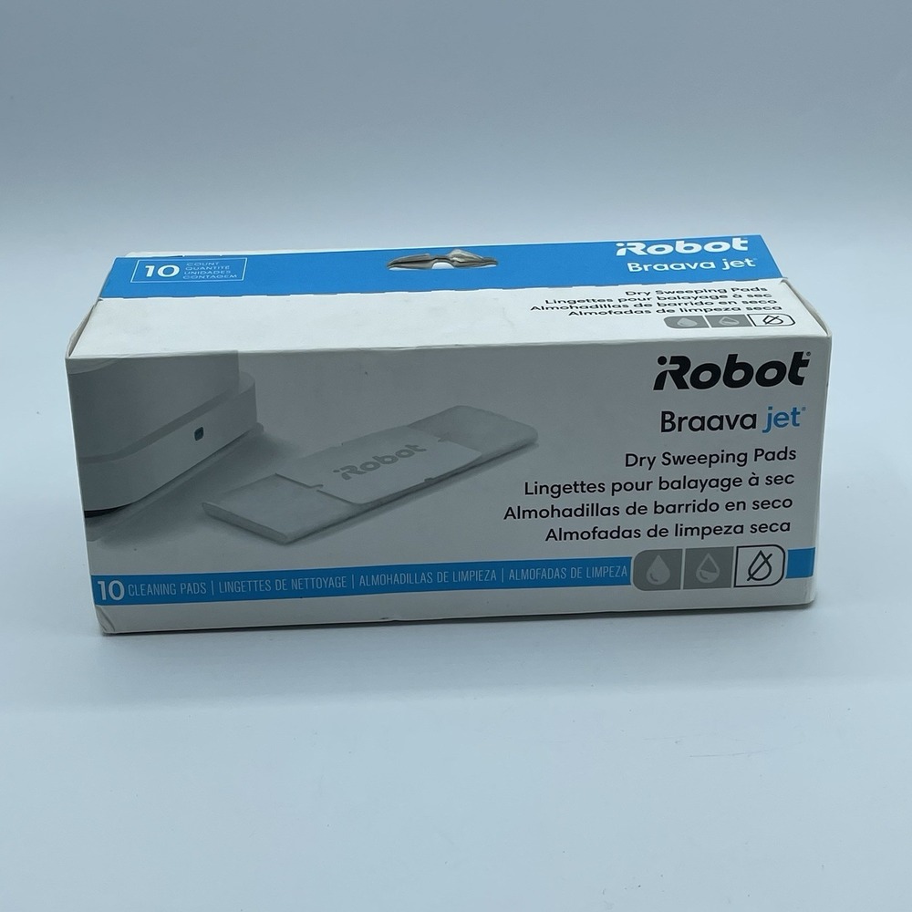 iRobot Braava Jet Dry Sweeping Pads, White, 10 Cleaning Pads